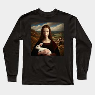 Woman with Rabbit . Long Sleeve T-Shirt